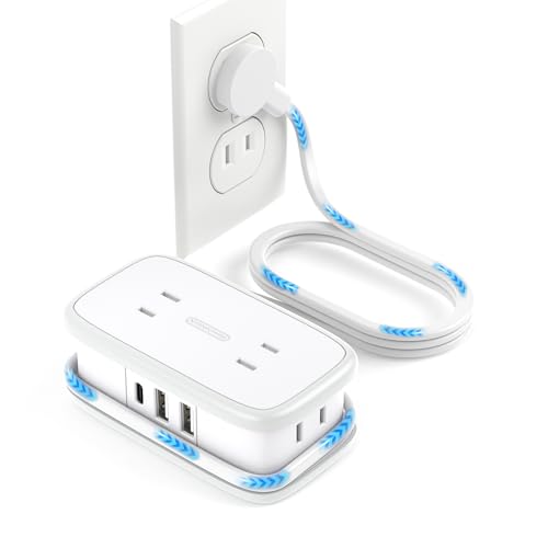 延長コード 1m タイプC NTONPOWER 電源タップ USB付き コンセントタップ 軽量小型 テーブルタップ コード短い 巻き取り 蛸足コンセント 出張/旅行/入院/自宅 【4AC＋2USB-A+1USB-C，‎ホワイト】
