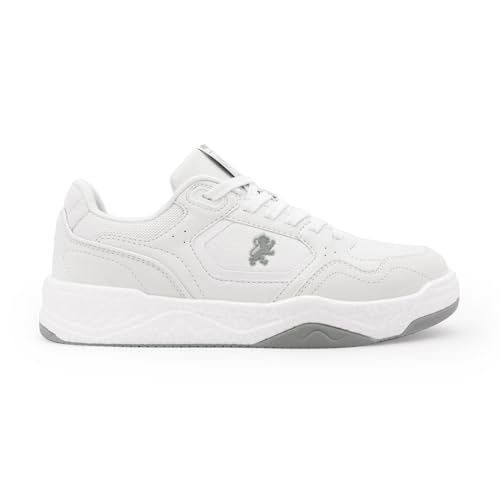 Image of Red Tape Men's Sneakers White Black Pu Mesh Round Toe Lace-Up