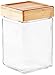 Anchor Hocking 1.5-Quart Stackable Jars with Bamboo Lids, Set of 4, Clear Glass -