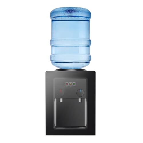 RjcdOPL Distributeur d'eau Électrique, 550W Chauffe Rapide 10 Min, Compatible Bonbonnes 3.5L-18L, en PP et Acier Inoxydable, Design Compact, Idéal pour Bureau,...