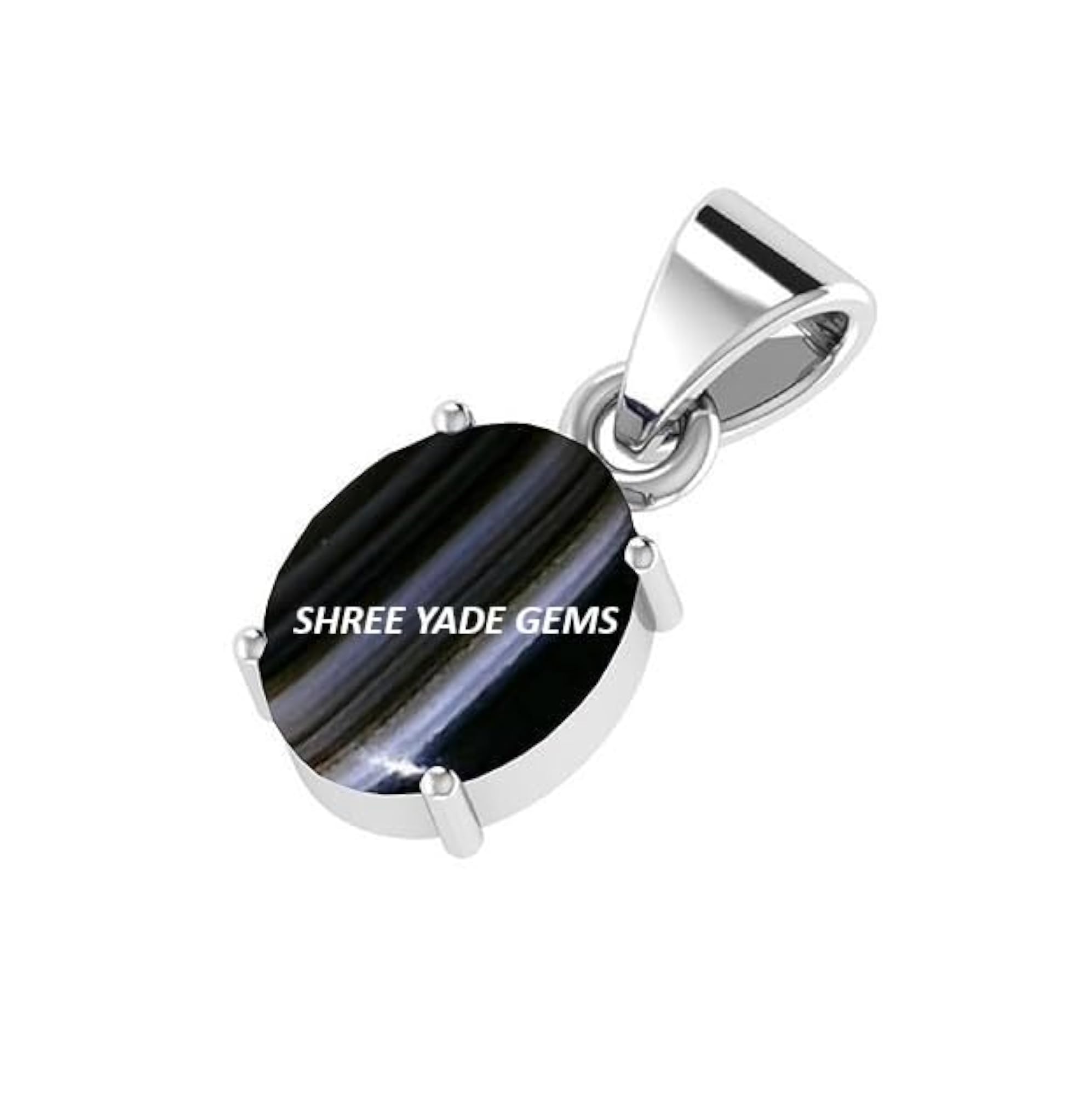 Black Sulemani Hakik Silver Pendant, 9.22 Carat