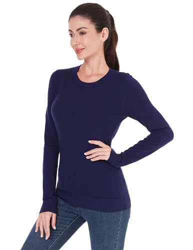 AmélieBoutik Women Simple Lightweight Soft Knit Sweater Crew Neck Long Sleeve Casual Basic Pullover Sweater Tops4