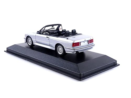 Modelo a escala 1:43 BMW M3 Cabriolet 1988 plateado metálico miniatura 3