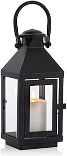 NUPTIO Garden Lanterns for Candles, 20cm Tall Vintage Style Pillar Candle Holder, Metal Halloween Candle Holders, Hanging Decorative Candle Lanterns for Wedding Christmas Parties Indoor Outdoor