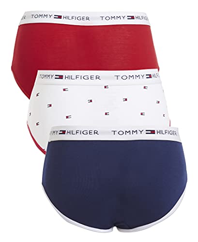 Tommy Hilfiger Girls' Hipster Underwear, Stretch Fit For Comfort, Machine-Washable, 3 Pack/Flag Blue, 12-14 #TOP2