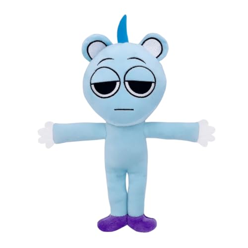 Image of Standing Blue Shy Sprunki Plush Toys
