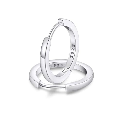 FaithHeart Sterling Silver Hoop Earrings for Women, Hypoallergenic Huggie Hoop Earrings Lightweight Small Cartilage Earrings Hoop Earring Dainty Everyday Earrings 6/8/10/12/14/15/16/18/20mm