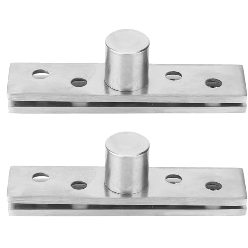 Cerniere per Porte Girevoli 360° in Acciaio Inossidabile, Superficie Spazzolata, 75x17mm, Set da 2 Superiori e 2 Inferiori