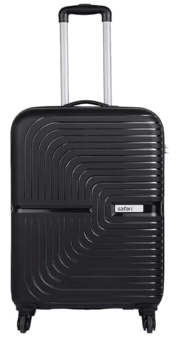 Image of Polypropylene Hard Shell 4 Wheels 360 Degree Safari Trolley Bag for Travel (Black, Small), 70 cm