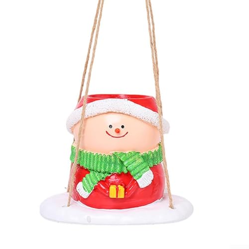 Maceta decorativa con diseño de muñeco de nieve para iluminar tu hogar esta temporada