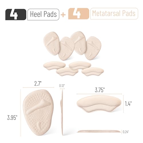 Image of Dr. JK- Metatarsal Pads Women, 8pcs, Beige, Heel Pads for Shoes Women, Ball of Foot Cushions (Pack of 3)