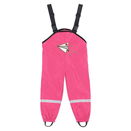 UoBfine Pantalon de pluie, pantalon bouffant pour enfants, unisexe, pantalon de pluie coupe-vent et imperméable, respirant pour fille et garçon, Mixte enfant, Rose, 3-4 ans Cover