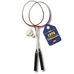 Best Sporting Badminton Schläger Set Rot/Silber