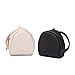 Premium Leather Pacifier & Nipple Shield Case | Water-Proof Nylon Inside, Fits 2 Pacifiers or Breastshields: Avent, MAM, Nuk, Medela| Holder, Box, Bag w/Clip For Boy, Girl (Set of 2, Black & Beige)
