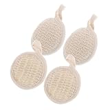 FOMIYES Natürlicher Loofah Schwamm mit Baumwolle Sanftes Peeling für Körper und Gesicht Hängender Kompakter Duschschwamm für Männer und Frauen für Badezimmer und Reise