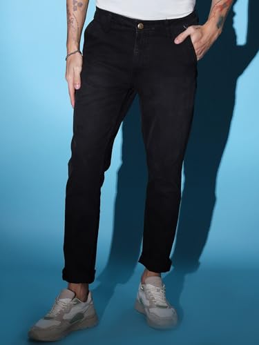 Image of The Indian Garage Co Men Slim Fit Solid Mid-Rise Jeans