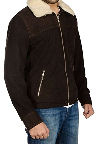 Rick Grimes Jacket - Brown Suede Jacket for Mens - Trucker Jacket Men3