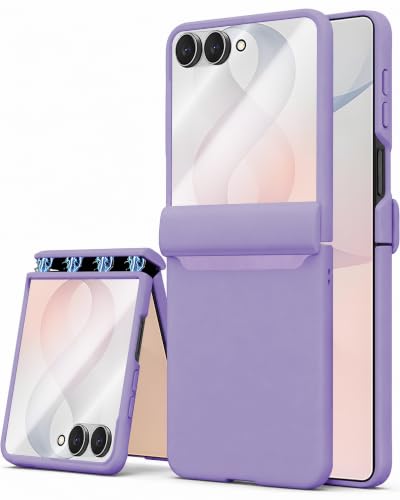 Image of STORMTAL for Samsung Galaxy Z Flip 8 Case, Hinge Protection, Built-in Screen Protector, Wireless Charging, Shockproof, Slim Rugged Phone Protective Case for Galaxy Z Flip 8 Purple