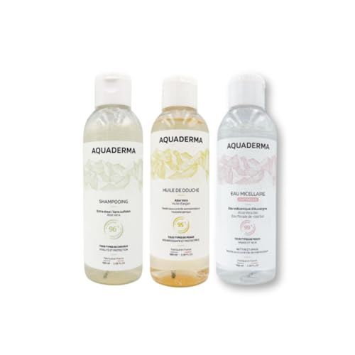 Aquaderma - Kit Voyage – Huile Douche Aloe Vera & Argan,...