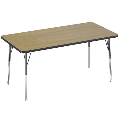 FDP 30" x 60" Rectangle Table with Swivel Glide Legs - Pasadena Oak/Black