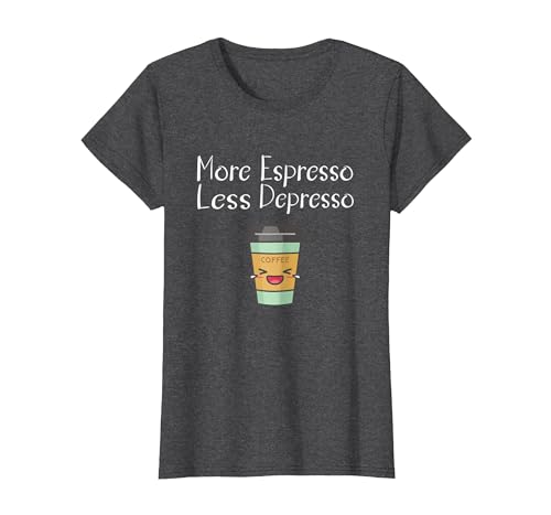 più Espresso Meno Depresso Regalo Divertente per Gli Amanti Maglietta,