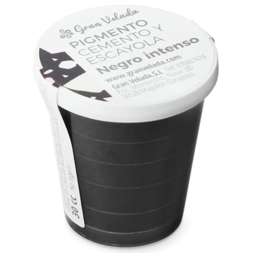 Pigmento Negro Intenso para Cemento y Escayola en Uno | | Pigmento en Polvo Insoluble, Alto Poder de Teñido | Ideal para Creaciones DIY | 30 cc