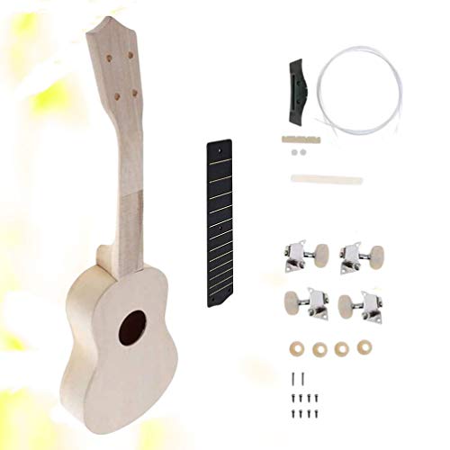 EXCEART 1 Conjunto Kit De Material De Ukulele Montado à Mão Kit Faça Você Mesmo Ukulele Kit De Ukule