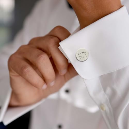 Personalized Cufflinks for Men, Wedding Cufflinks for Dad, Groom, Best Man, Groomsmen, Father of the Groom, Groomsmen Wedding Gift Set - Thumbnail 5