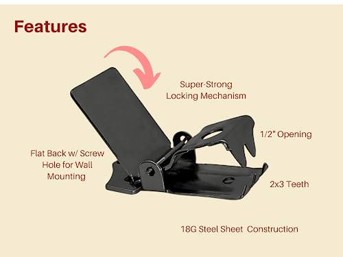Image of Wall Clips Matte Black for Hanging Rugs and Animal Hides (Pack of 6) Rug Grippers /Clips /Hangers