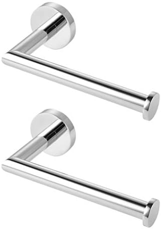 HITSLAM Chrome Stainless Steel Toilet Roll Holder Paper Holder Screws Mounting for Bathroom and Kitchen Accessory Round Silver 304 Stainless Steel 20 Years Warranty Wall Mounted – 2 Pack
