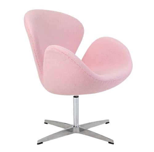 Image of Modern Swivel Lounge Chair with Hydraulic Lift for Home Office Hotel Cafe (Pink Velvet)