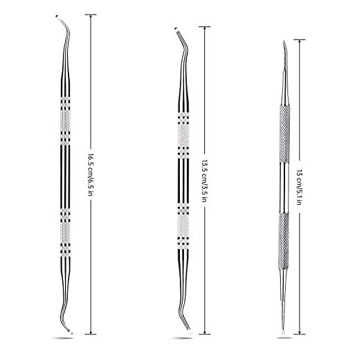 3-Pack Ingrown Toenail File And Lifters, Professional Surgical Stainless Steel Ingrown Toenail Tool- Safe Nail Cleaning Treatment Pedicure Tools Kit Under Sidewall Cleaner Pain Relief Accessories #TOP1