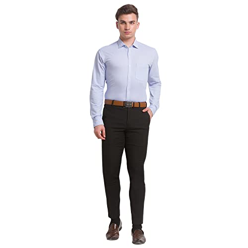 Image of Park Avenue Men's Cotton Blend Print Pattern Slim Fit Narrow Collar Full Sleeve Formal Shirt