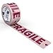 Fragile Packing Tape, Pink Burgundy Heart Cute Designer Packaging and Shipping Tape for Small Business - Printed Tape for Moving, 1.88