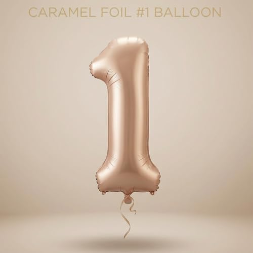 Image of Atpata Funky #1 Elegant Caramel Colour JUMBO 40 INCH Number Balloons Set | 0 to 9 Digit Shapes | Decorative Balloons for Milestones & Celebrations