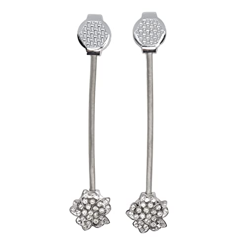 2Pcs Magnetic Curtain Elastic Buckle Stainless Steel Strap Fixed Crystal Rope Fixed Pane Beautiful Decoration