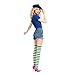 Zalbuqu Berry Beret Green Leaves Costume Hat Accessories with White Striped Thigh High Socks