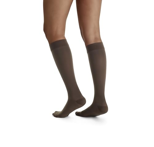 Image of BSN Medical 119688 Jobst Ultra Sheer Compression Stocking, Knee High, 20-30 mmHG, Closed Toe, Small, Espresso