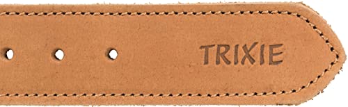 TRIXIE Rustic Fettleder-Halsband - Größe M - Halsumfang 38 - 47 cm - kehlkopfschonender D-Ring - braun - 19015