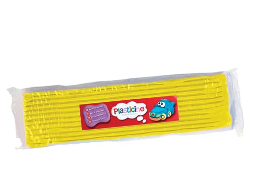 Plasticine - Pâte à modeler pour enfants 400 g - Jaune #12 - Pâte à modeler pour enfants - Facile à modeler et à mouler - Sculptures, maquettes et animations en stop-motion