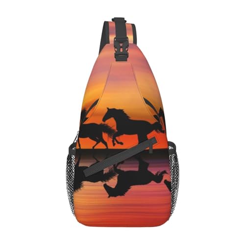 Funny Horse Crossbody Bag Horse Shoulder Bag Backpack Animal Sling Bag Chest Casual Daypack for Outdoor