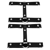 2 Stück Harness Damen Leder Bein 30-52cm Leder Oberschenkel Band Strumpfband Schwarz Bein Harness Frau Strumpfbänder Garter Belt Verstellbares Doppellagiges Gothic Strumpfbands für Karneval Party