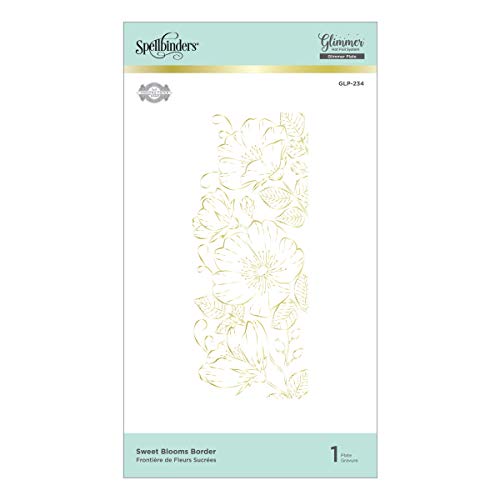 Spellbinders Sweet Blooms Border by Becca Feeken Glimmer Hot Foil Plate Set, Metal, 5.5 inches by 2.32 inches - Image 4