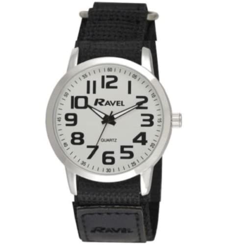 Ravel - Reloj de Trabajo Moderno para Caballero con Correa de Cierre fácil - Analógico Cuarzo - R1601.64.12 - Color Plateado/Esfera Blanca/Correa Negra Cover