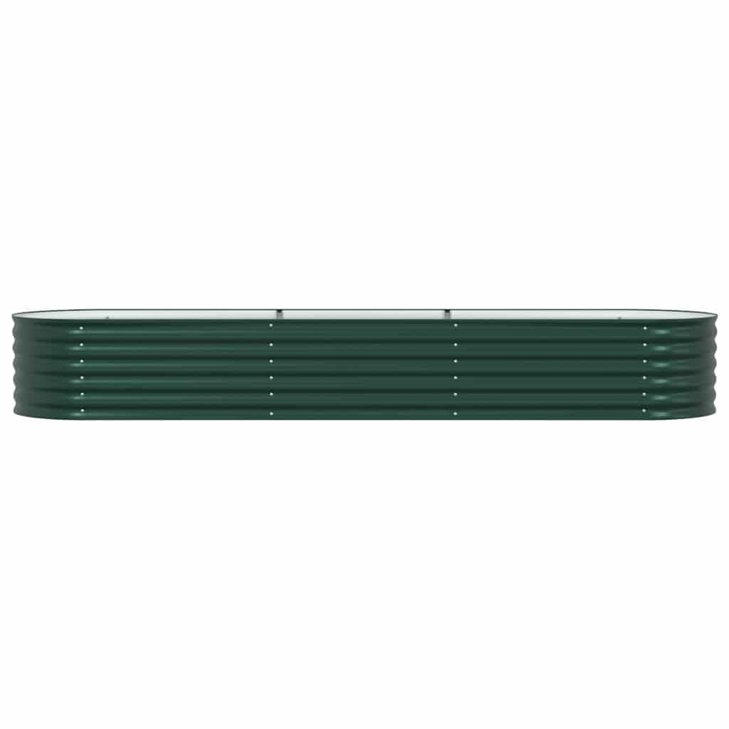 Hochbett, Grün, 320 x 80 x 44 cm, Stahl | Langlebige Struktur, minimalistisches Design, für Terrasse und Garten, einfache Montage