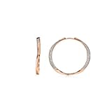LUXENTER Pendientes de Aro con Circonita Brillante acabados en Oro 18K. Color Champagne. Joyas para Mujer - Modelo Dakrim