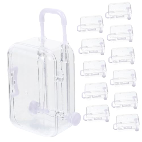 CTIRCHIU 12個 透明ミニスーツケース型キャンディーボックス 小型旅行 ボックス 結婚式の贈り物やパーティーデコレーションに 内部が見える