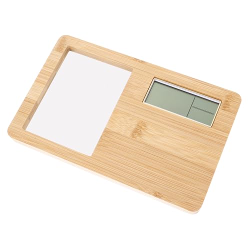 BESTYASH Reloj Despertador Digital de Madera con Marco para Fotos Multifuncional y Portátil para Mesita de Noche Reloj de Mesa para Dormitorio y