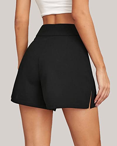 Image of Mehrang Solid Women Black High Waist Shorts for Women and Girls Casual Wear