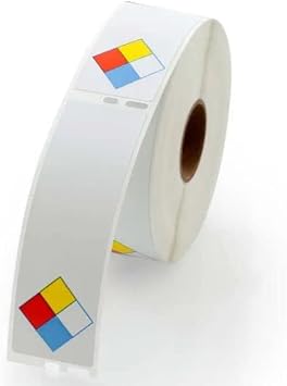 Dymo RTK/MSDS Chemical Hazard Labels with NFPA Diamond LV-30252RTK-k 2 Rolls per Pack